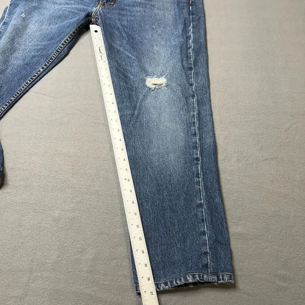 Levis 511 Jeans Men's 38 X 30 Blue Denim Medium Wash Straight Leg Distressed